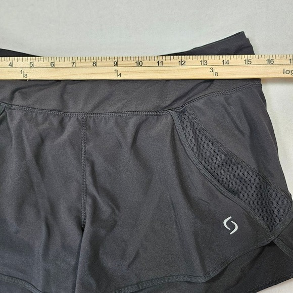 Moving Comfort Womens Black Mesh Panel Running Shorts Rear Zip Pocket Medium - Picture 8 of 11